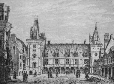 CHATEAU de BLOIS, Louis XII. 1434-1493 'ün kanadı, Henri Martin' in popüler Frrance tarihi, editör Furne 1860