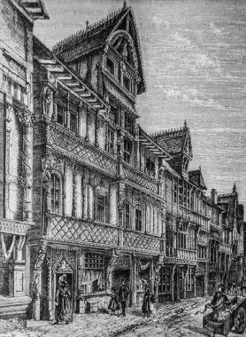 Lisieux ahşap evi 1434-1493, Fransa 'nın popüler tarihi Henri Martin, FURNE PUBler 1860