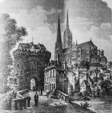 Porte Guillaume ve Cathedral de Chartres 1500-1600, Henri Martin 'in popüler Frrance tarihi, editör Furne 1860
