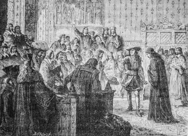 Genç kral XIV. Louis, Henri Martin 'in popüler fırfırlı tarihi olan 1500-1600 tarihini, editör Furne 1860' ı toplamak için parlamentoyu savundu.