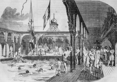 bain deligny, tablo de Paris par edmond texier, editör Paulin et le Chavalier 1853