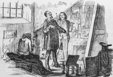 Ressam atölyesi, Edmond Texier 'in Paris tablosu, Yayıncı Paulin ve Le Chavalier 185