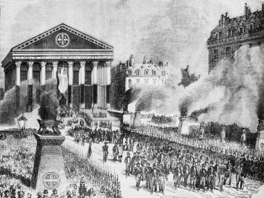 La Madeleine 'de bir cenaze töreninin kutlanması, Edmond Texier' in Paris masası, Yayıncı Paulin ve Le Chavalier 1853