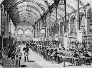 Salle de la Library Saint Genevieve, Paris 'ten Edmond Texier, Publisher Paulin ve Le Chavalier 1853