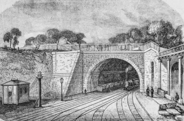 Le Havre Embarcadere du Chemin de Fer 'in Tüneli, Edmond Texier' in Paris Masası, Yayıncı Paulin ve Le Chavalier 1853