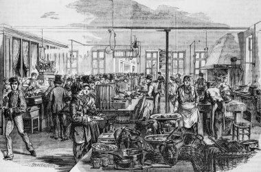 La Barriere Rochechouart 'taki Petit Ramponneau' nun mutfağı, Edmond Texier 'in Paris tablosu, Yayımcı Paulin ve Le Chavalier 1853