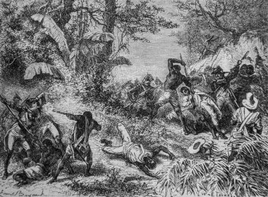 Revolte des Noir in Saint Domingue, 1672-1792, Histoire de France by Henri Martin, editör Furne 1850