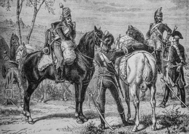 Cumhuriyet askerlerinin kostümleri, 1792-1804, Fransa Tarihi Henri Martin, Editör Furne 1850