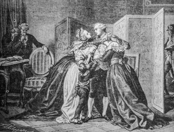Sbohem Louisxvi Jeho Rodině 1792 1804 Historie Francie Henri Martin — Stock fotografie