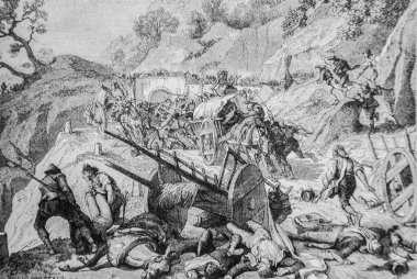 1804-1832 yılları arasında Gerillalar tarafından yapılan sürpriz yara ve katliam konvoyları Henri Martin 'in Fransa Tarihi, Editör Furne 1880