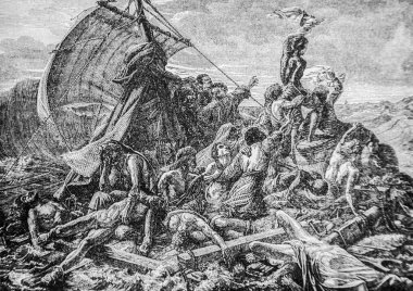 Medusa 'nın batışı, 1804-1832 Fransa Tarihi Henri Martin, Editör Furne 1880