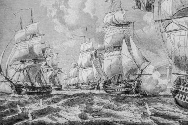 Amiral Roussin ve filosu L 'Entree du Tage, 1804-1832 Fransa Tarihi Henri Martin, Editör Furne 1880