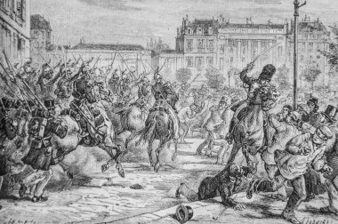 General Changarnier 1832-1867 bulvarlarının gösterisini yüklüyor, Henri Martin 'in Fransa Tarihi, Editör Furne 1880