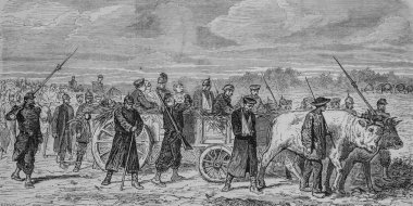 Şöhretli evren Courcelles savaşından sonra yaralanan Prusyalı esir konvoyu yayıncı Michel Levy 1870