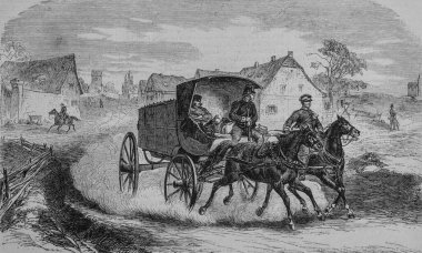 İşgal edilen bölümlerdeki Prusya askeri üssü, ünlü evren, editör Michel Levy 1870