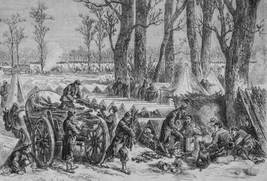 Paris 'in merkezi, General Ducrot' un birliklerinin orkestrası, Villiers savaşından sonra B Oius de Vincennes 'de, ünlü evren, editör Michel Levy 1870