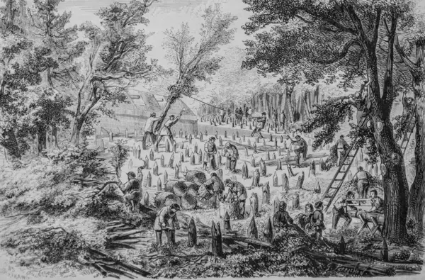 Paris tahkimatlarının hançerlenmesi, Bois de Boulogne boyunca, ünlü evren, editör Michel Levy 1870