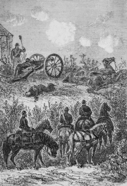 Villejuif 'in dövüşünün bir bölümü, ünlü evren, editör Michel Levy 1870