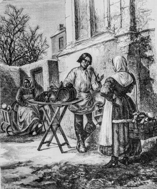 Laitiere Marchand de Pruneaux encyclopedie Nationale par Maurice Lachatre, Editör Docks de la Lbrairie, 1870