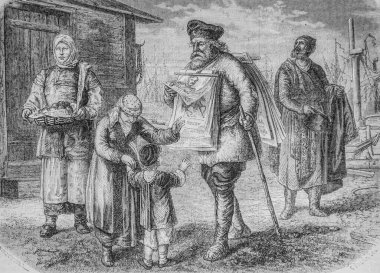 Görüntü tüccarı ve elma tüccarı Gelees Rusya 'da, yeni ulusal ansiklopedi Maurice Lachatre, Docks Yayımcısı, Lbrairie, 1870