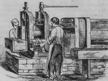 Çelik rulo, resim dükkanı, editör Edouard Charton, 1860