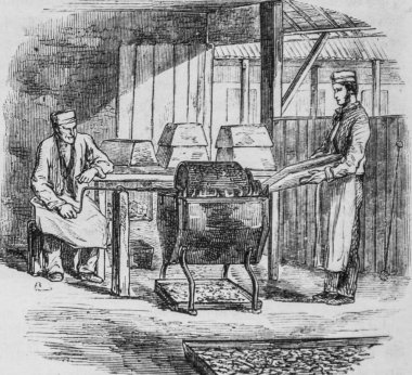 Metalik tüy üretimi, renklendirme, resim dergisi, Edward Edward Charton, 1860