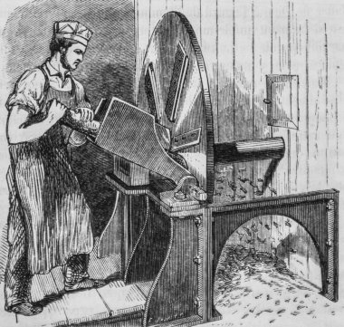 Makine bıçkıhanesi, Boya Ahşabı Bölümü, Resim Mağazası, Editör Edouard Charton, 1860