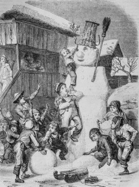 Kardan adam, resim dükkanı, editör Edouard Charton, 1860