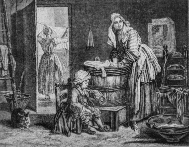 Çamaşırhane, resimli dergi, editör Edouard Charton, 1860