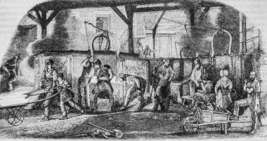 Demir üretimi, resimli dergi, editör Edouard Charton, 1860