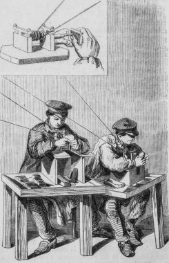 Deliğin çınlaması ya da gelişmesi, resim dükkanı, Edward Editör Charton, 1860