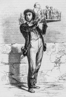 Platre 'nin figür tüccarı, resim dükkanı, editör Edouard Charton, 1860