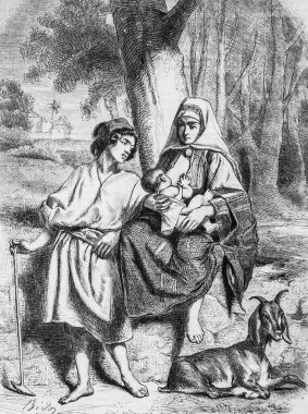 Bethleem 'de bir aile, resimli dergi, editör Edouard Charton, 1860