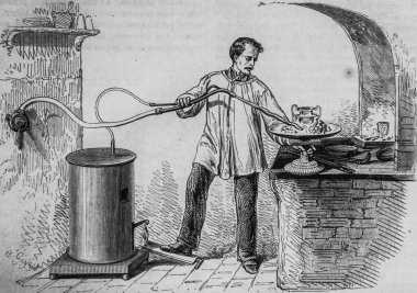 Gaz lambası, resimli dergi, editör Edouard Charton, 1860