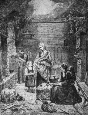 Norveçli bir evin içi, resim dükkanı, Editör Edouard Charton, 1860