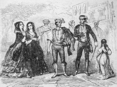 Katalan kostümleri, resimli dergi, editör Edouard Charton, 1860