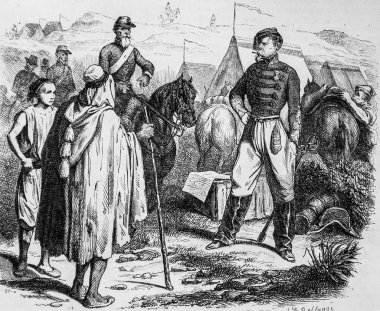 19. yüzyıldan bir Fransız kampı, resim dükkanı, Editör Edouard Charton, 1860