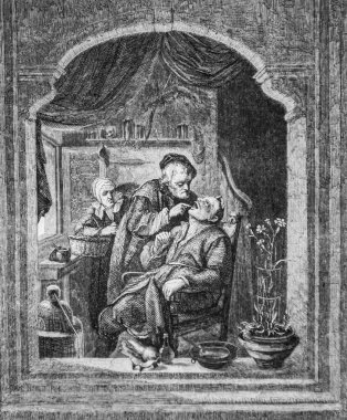 Diş çekeri, resim dükkanı, editör Edouard Charton, 1860