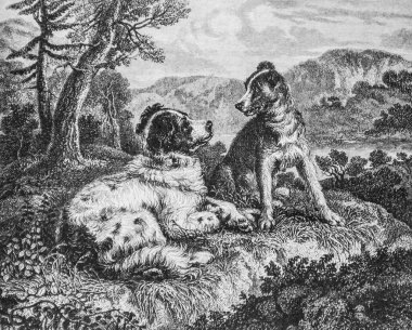 İki köpek, resimli dergi, editör Edouard Charton, 1860