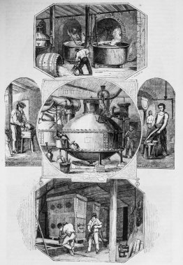 Bir şeker rafinerisi, resim dükkanı, editör Edouard Charton, 1860