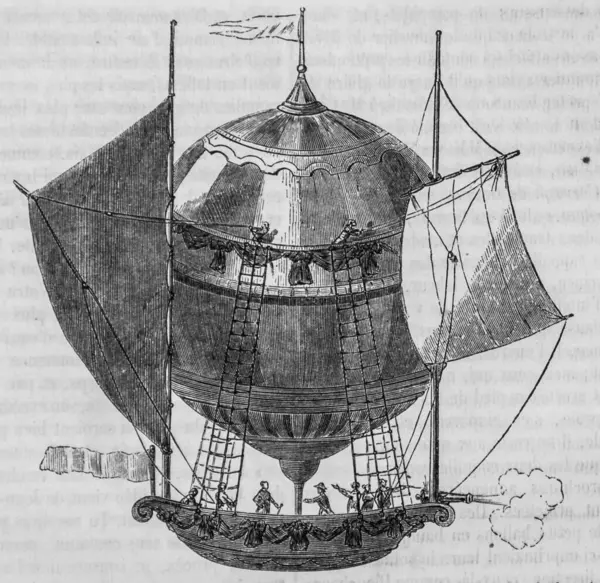 Aerostatik makine, resimli dergi, editör Edouard Charton, 1860