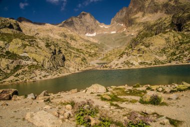 Chamonix 'deki Blanc Gölü Fransa' daki Haute Savoie 'de
