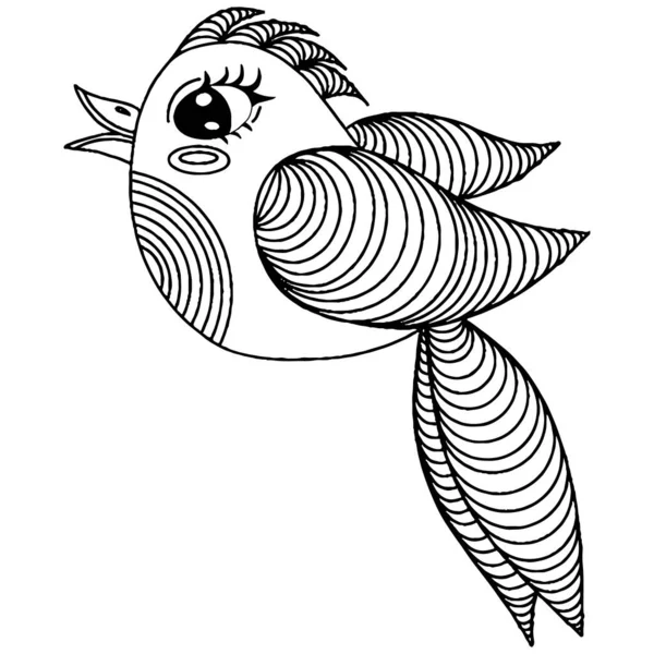 Vogel Für Erwachsene Oder Kinder Malbuch Vektorvogel Isoliert — Stockvektor
