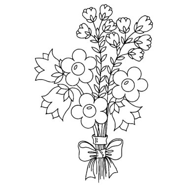 Boyama kitabı ya da sayfa için güzel bir çiçek. Ayrı bir çiçek