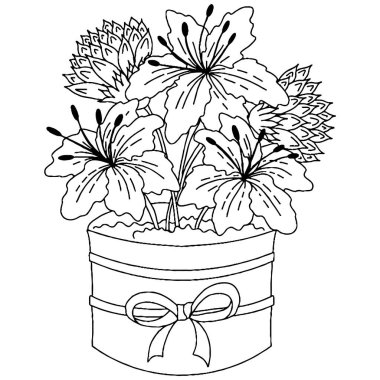 Boyama kitabı ya da sayfa için güzel bir çiçek. Ayrı bir çiçek