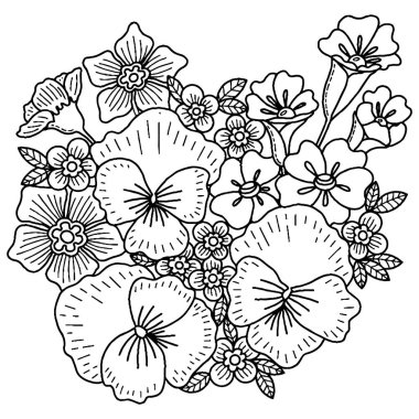 Boyama kitabı ya da sayfa için güzel bir çiçek. Ayrı bir çiçek