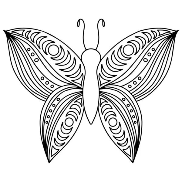 黑线蝴蝶用于贺卡 彩色书 病媒蝴蝶被隔离 — 图库矢量图片