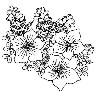 Vector flower for coloring book or page. Isolated flower