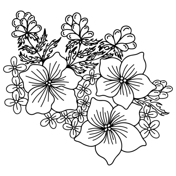 Vector flower for coloring book or page. Isolated flower