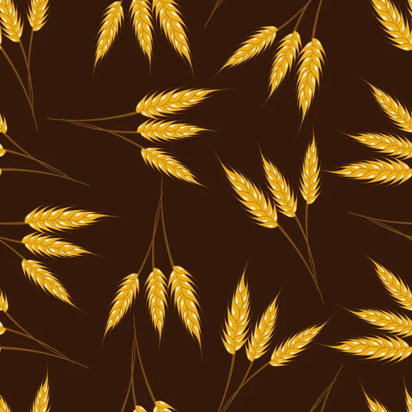 Vektor Illustration Des Nahtlosen Weizenmusters Backhintergrund Vollkorn Natürlicher Biologischer Hintergrund — Stockvektor